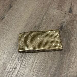 Vintage Whiting and Davis Gold Metal Mesh Clutch Purse Evening Bag